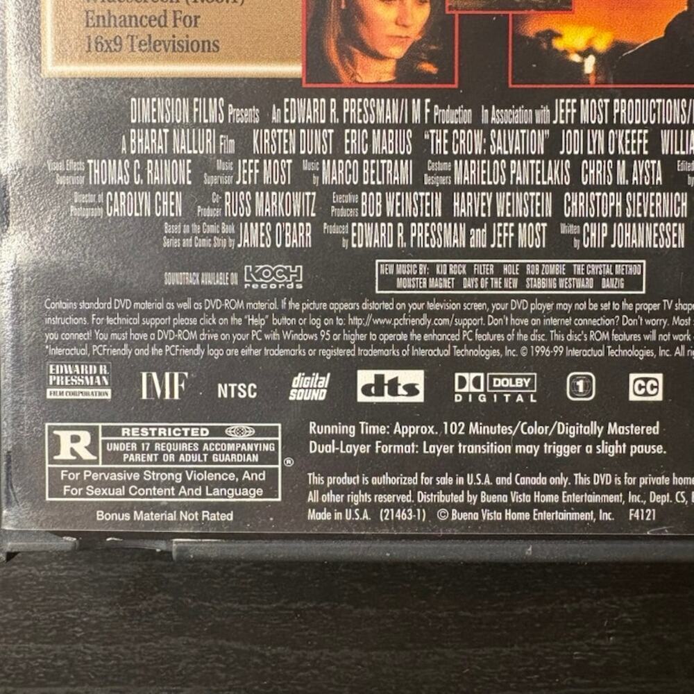 Lot of 3 The Crow DVD - The Crow, City of Angels, Salvation - Picture 11 of 13